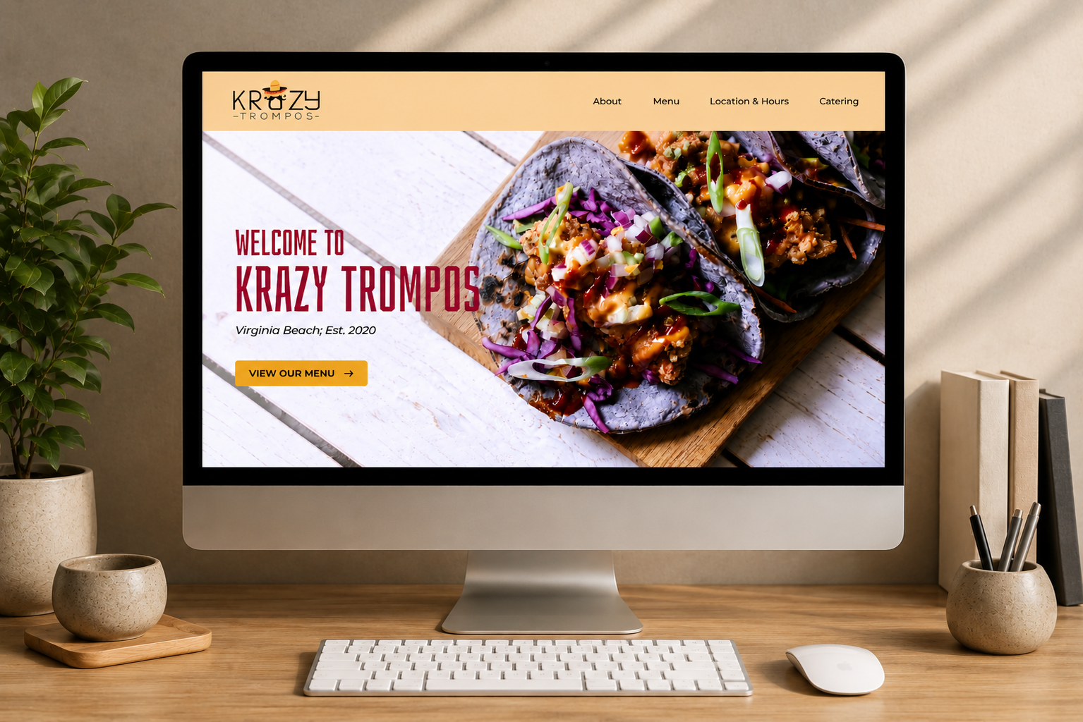 Krazy Trompos restaurant website design