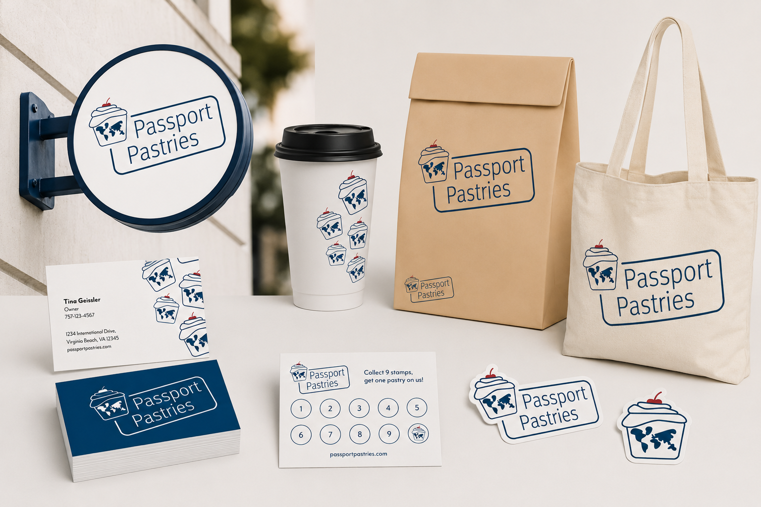 Passport Pastries brand identity design